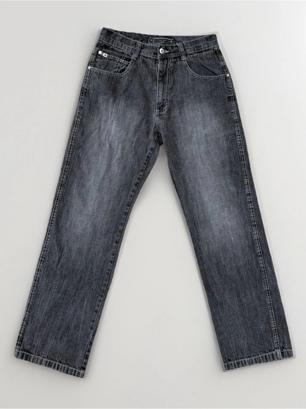 VTG SOUTHPOLE 3180 Black Wash Denim Jeans 32x31 Y2K Classic Red Tab Skater Goth